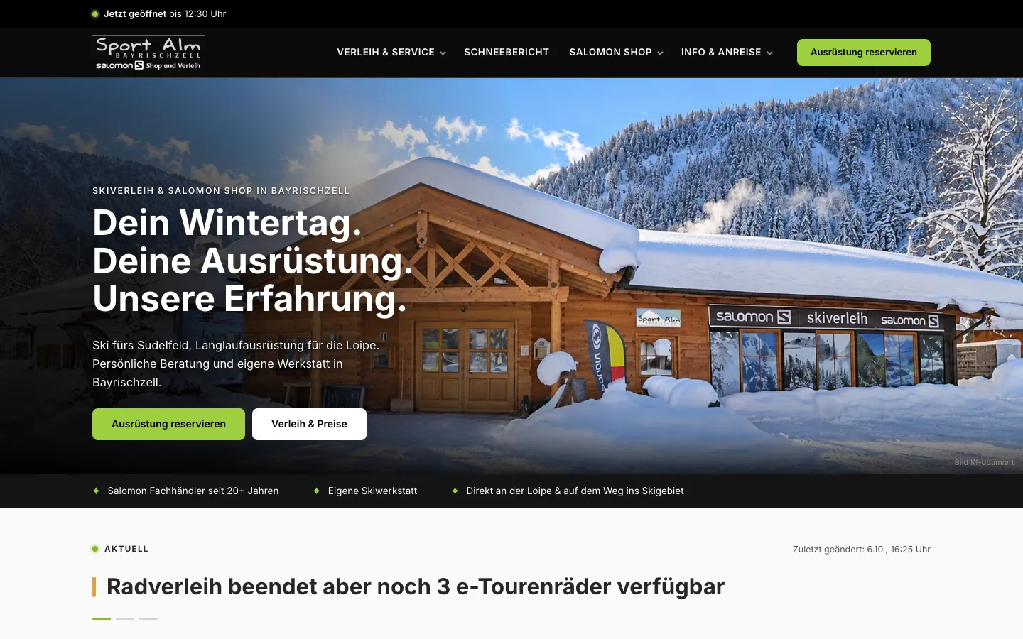 Startseite von sportalm-bayrischzell.de